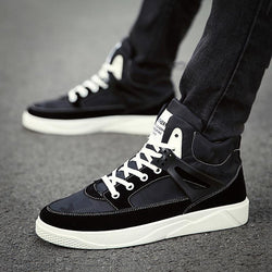 Canvas Cloth Lace Up High-top Men's Boots