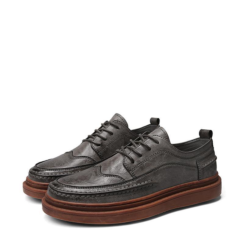 Cowhide Lace Up Men's Sneakers