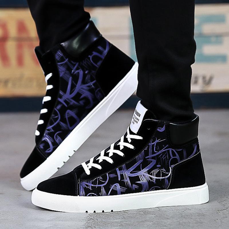 Leather Lace Up High-top Men's Boots