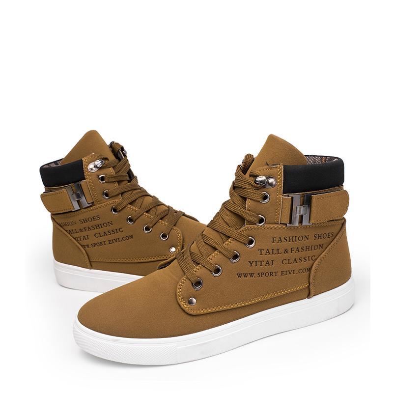 Suede Lace Up High-top Men's Boots