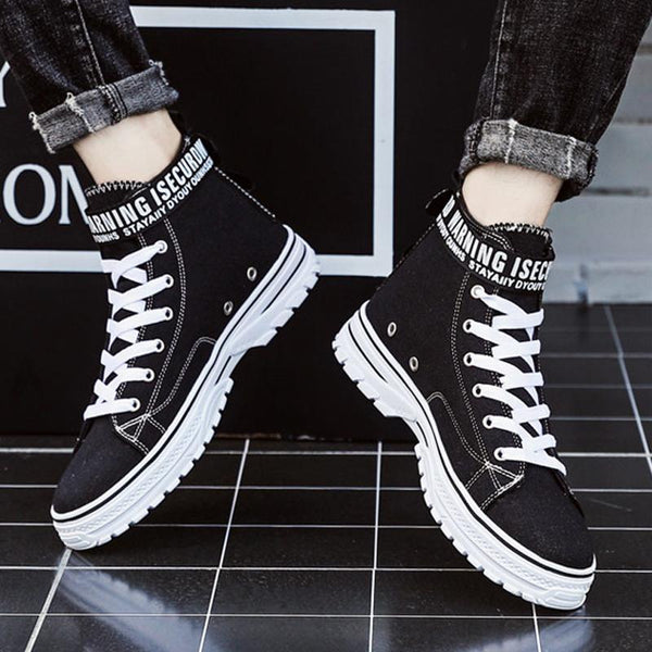 Canvas Cloth Lace Up High-top Men's Boots