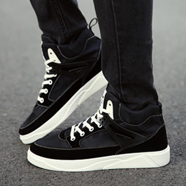 Canvas Cloth Lace Up High-top Men's Boots