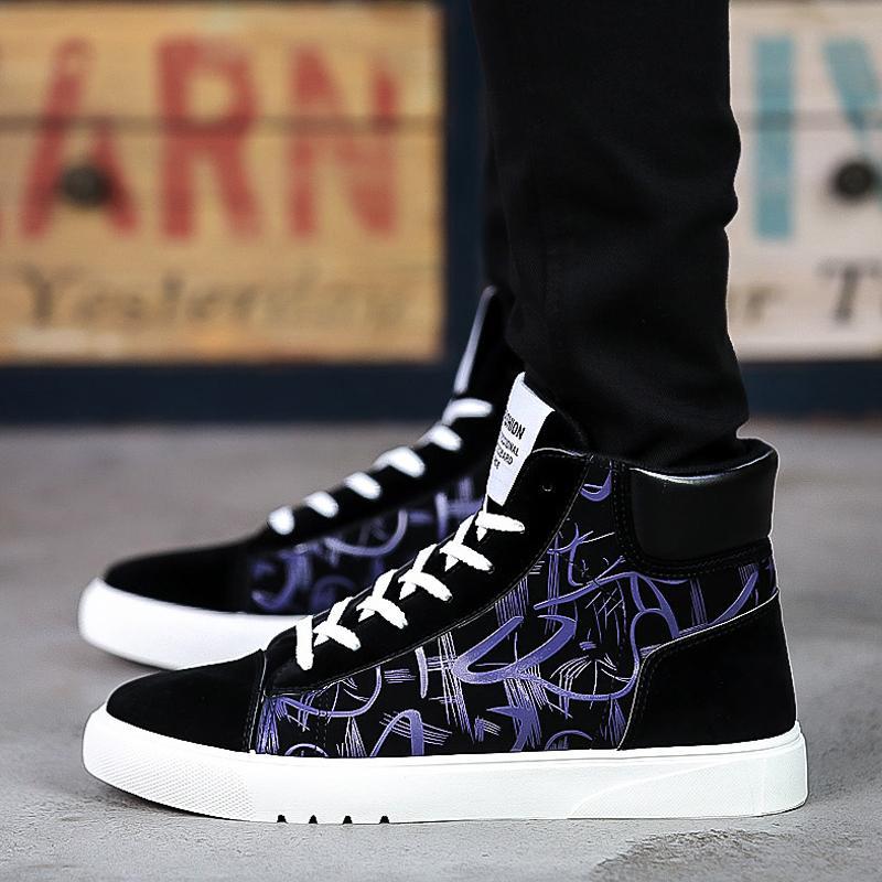 Leather Lace Up High-top Men's Boots