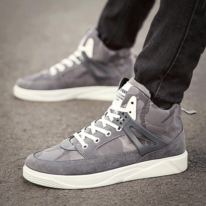 Canvas Cloth Lace Up High-top Men's Boots