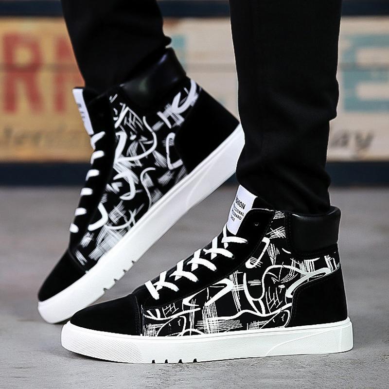 Leather Lace Up High-top Men's Boots