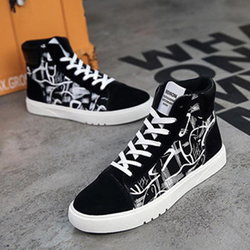 Leather Lace Up High-top Men's Boots