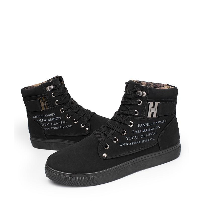 Suede Lace Up High-top Men's Boots