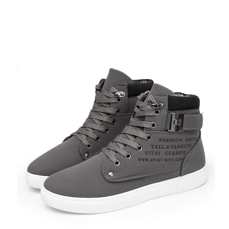 Suede Lace Up High-top Men's Boots