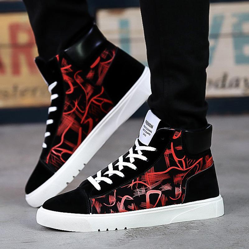 Leather Lace Up High-top Men's Boots