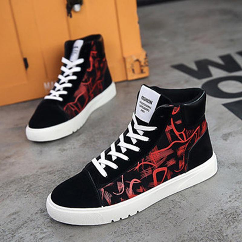 Leather Lace Up High-top Men's Boots