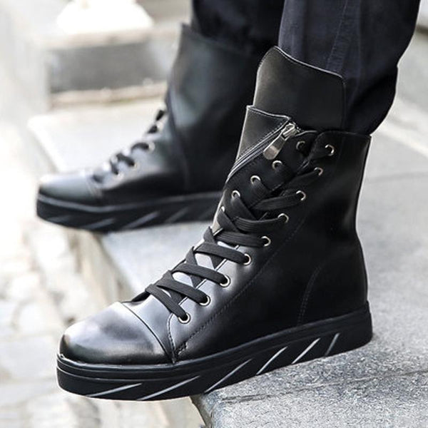 Leather Lace Up Men's Boots