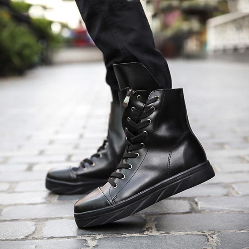 Leather Lace Up Men's Boots