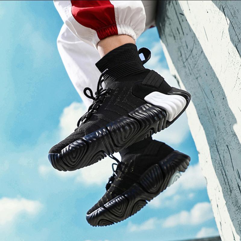 Mesh Lace Up Socks Men's Sneakers