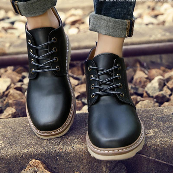 Leather Lace Up Coldproof Men's Boots