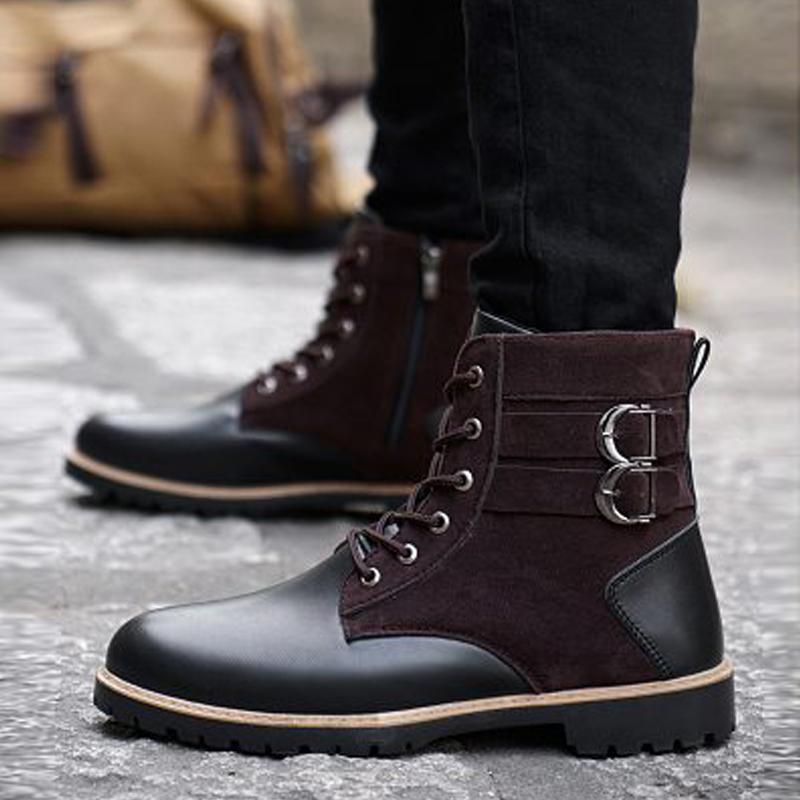 Leather Lace Up Men's Boots