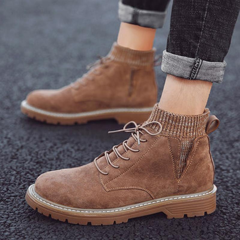 Pigskin Leather Lace Up High-top Men's Boots