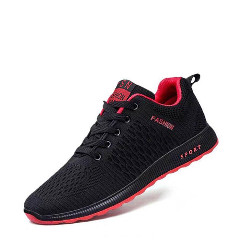 Knitted Fabric Lace Up Runing Men's Sneakers