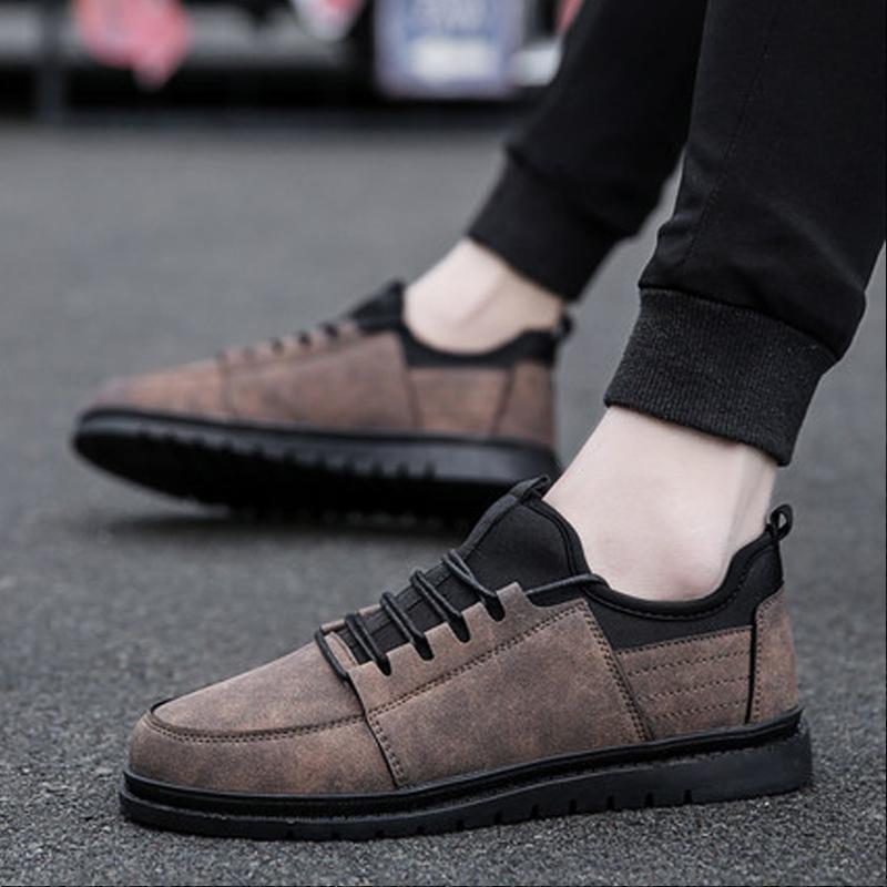 Leather Lace Up Men's Sneakers