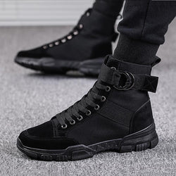 Canvas Cloth Lace Up Men's Boots