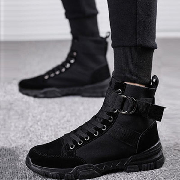 Canvas Lace Up Men's Boots