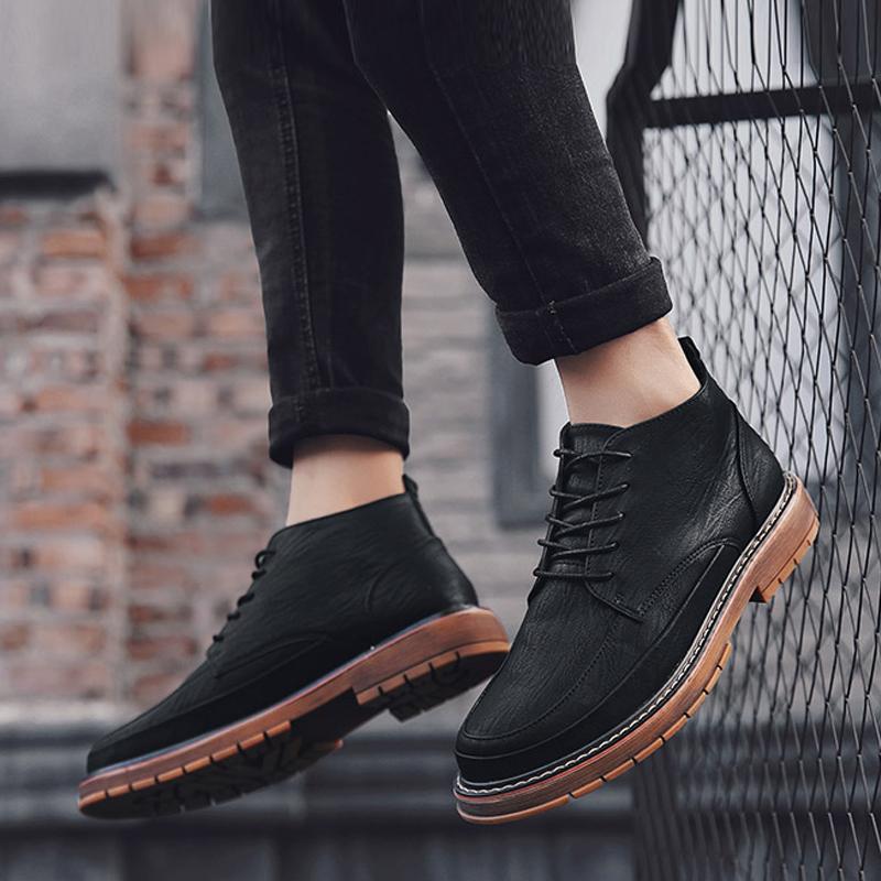 Leather Lace Up Men's Boots