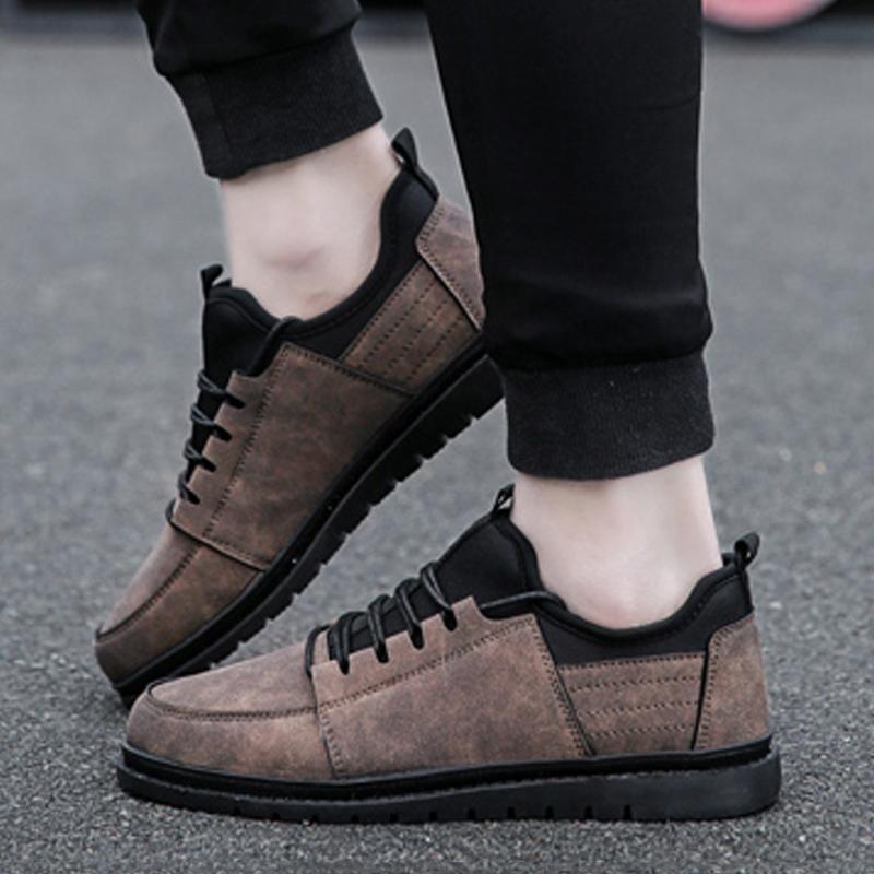 Leather Lace Up Men's Sneakers