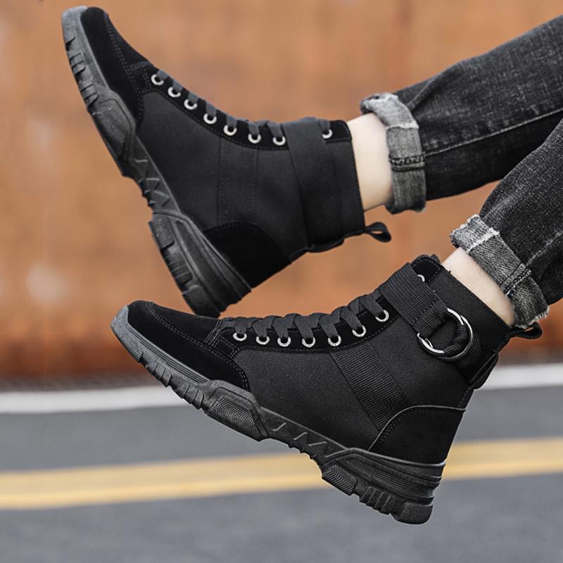 Canvas Cloth Lace Up Men's Boots