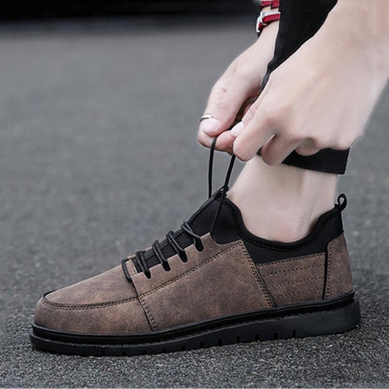 Leather Lace Up Men's Sneakers