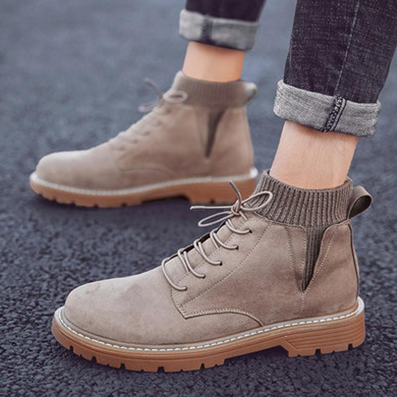 Pigskin Leather Lace Up High-top Men's Boots