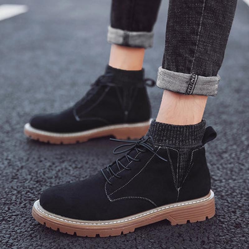 Pigskin Leather Lace Up High-top Men's Boots