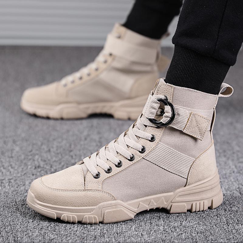 Canvas Cloth Lace Up Men's Boots