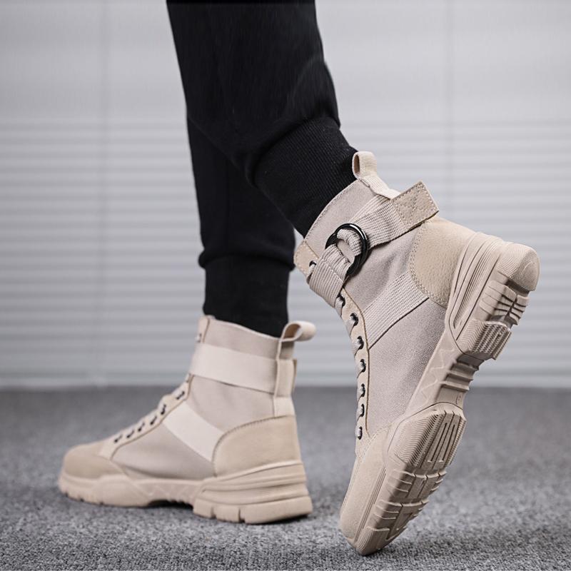 Canvas Lace Up Men's Boots