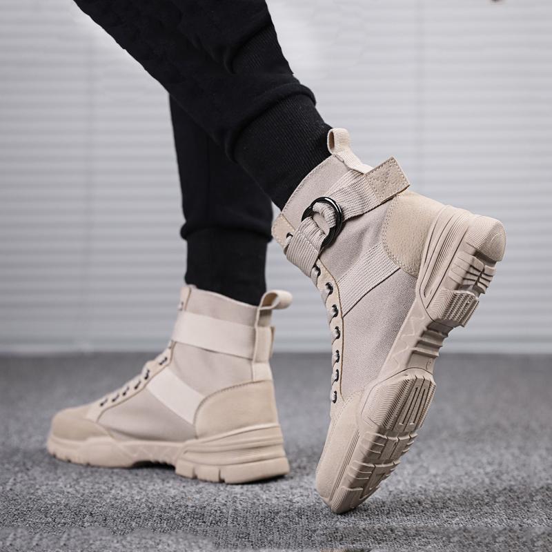 Canvas Cloth Lace Up Men's Boots