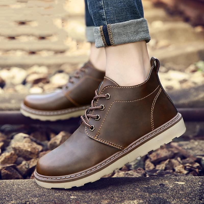 Leather Lace Up Coldproof Men's Boots