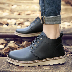 Leather Lace Up Coldproof Men's Boots