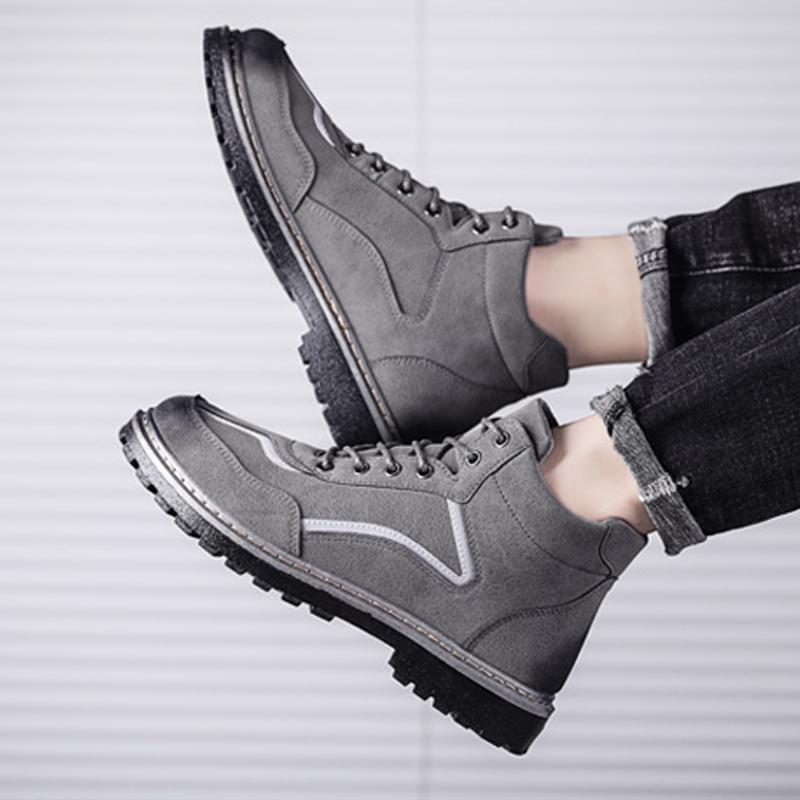 Leather Lace Up High-top Men's Boots