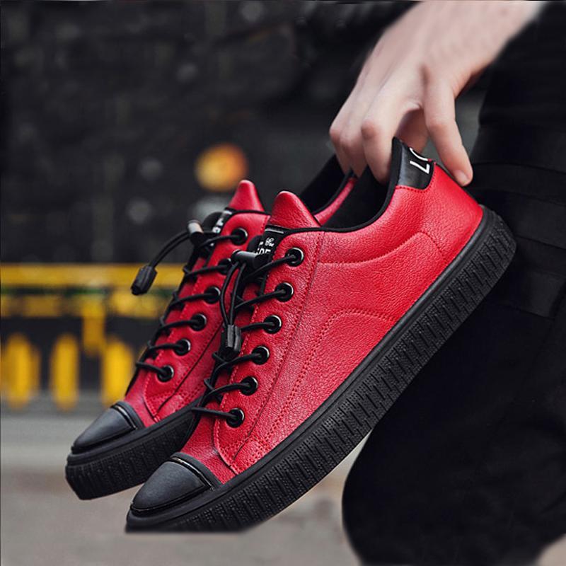 Leather Lace Up Men's Sneakers