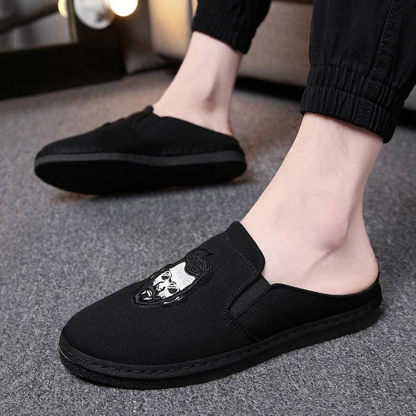 Canvas Cloth Slip On Men's Slippers