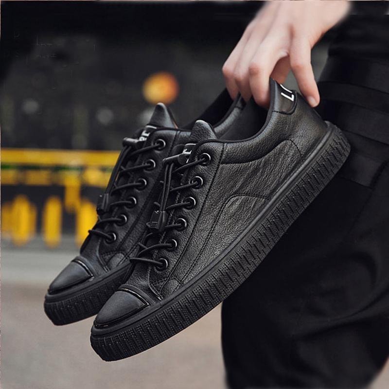 Leather Lace Up Men's Sneakers