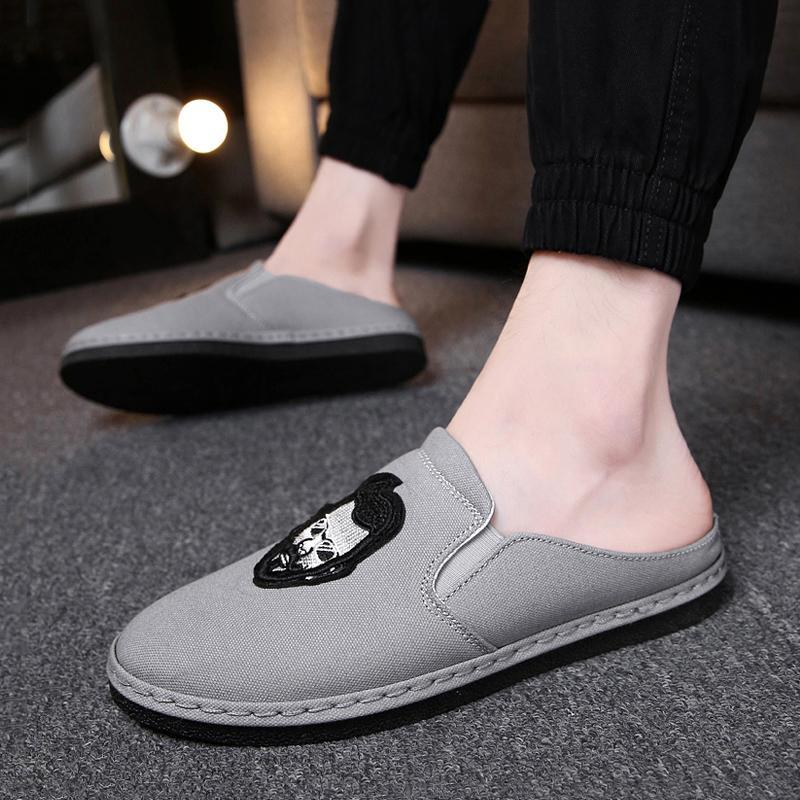 Canvas Cloth Slip On Men's Slippers