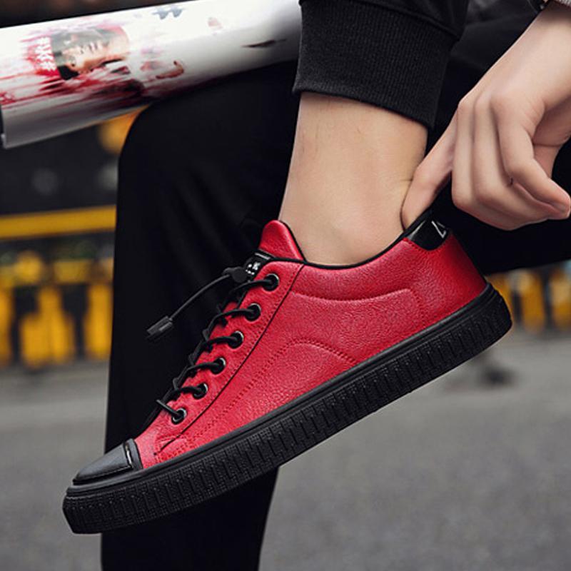 Leather Lace Up Men's Sneakers