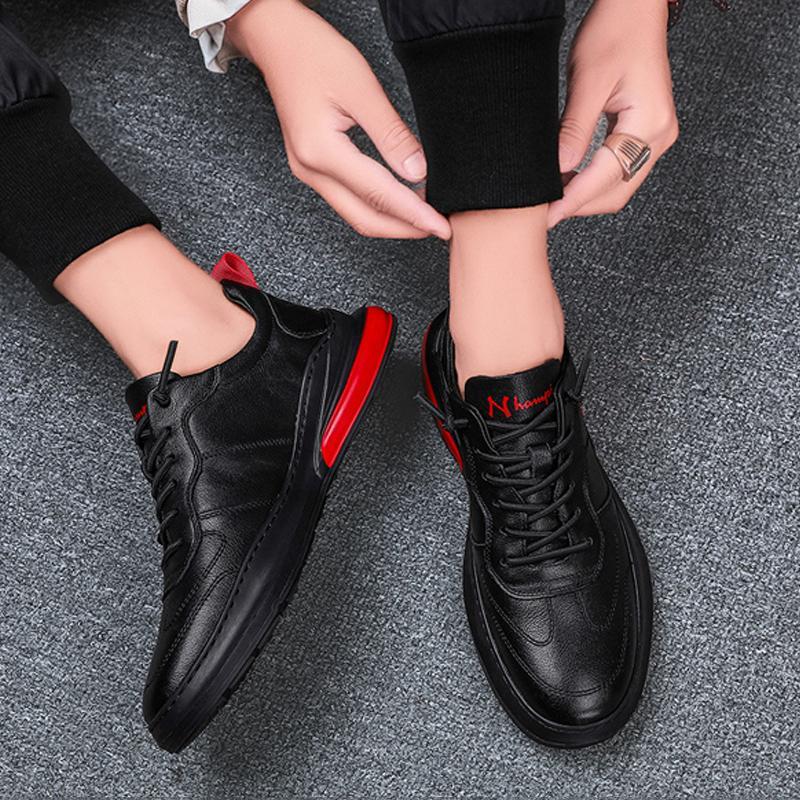 Leather Lace Up Men's Sneakers