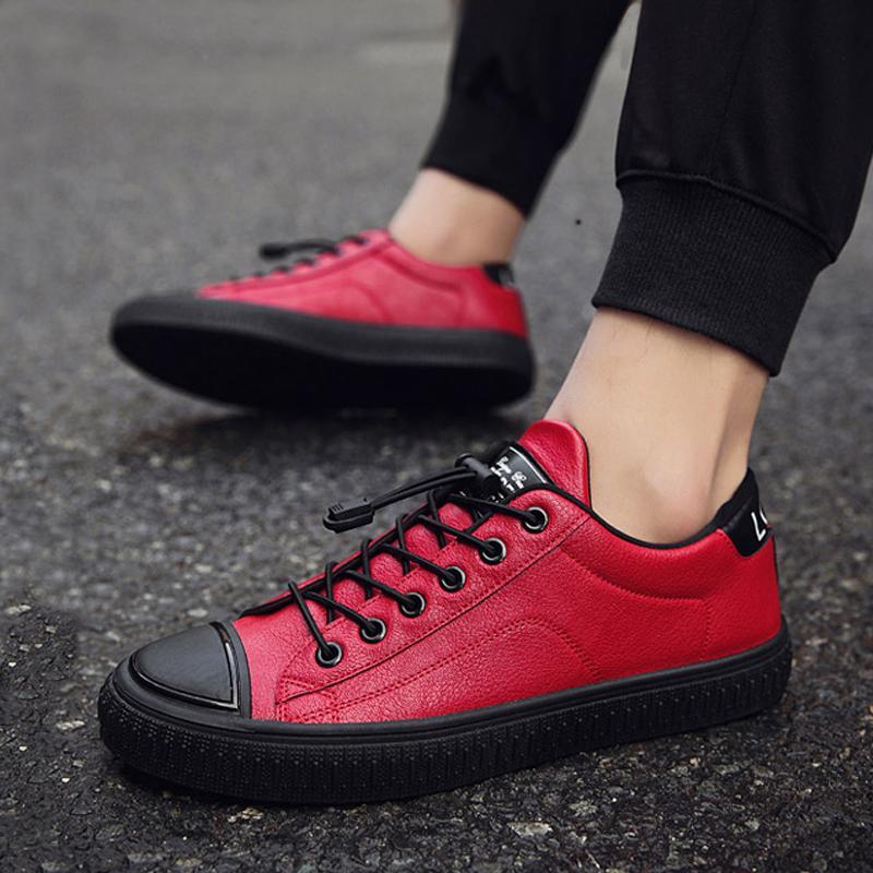 Leather Lace Up Men's Sneakers