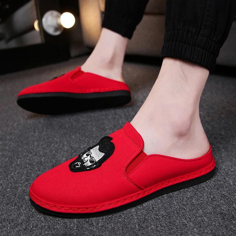 Canvas Cloth Slip On Men's Slippers