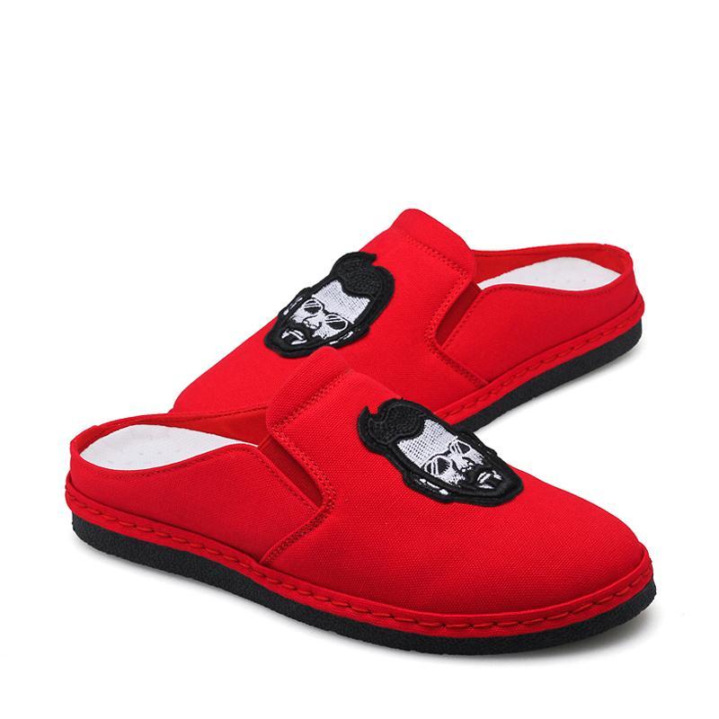 Canvas Cloth Slip On Men's Slippers