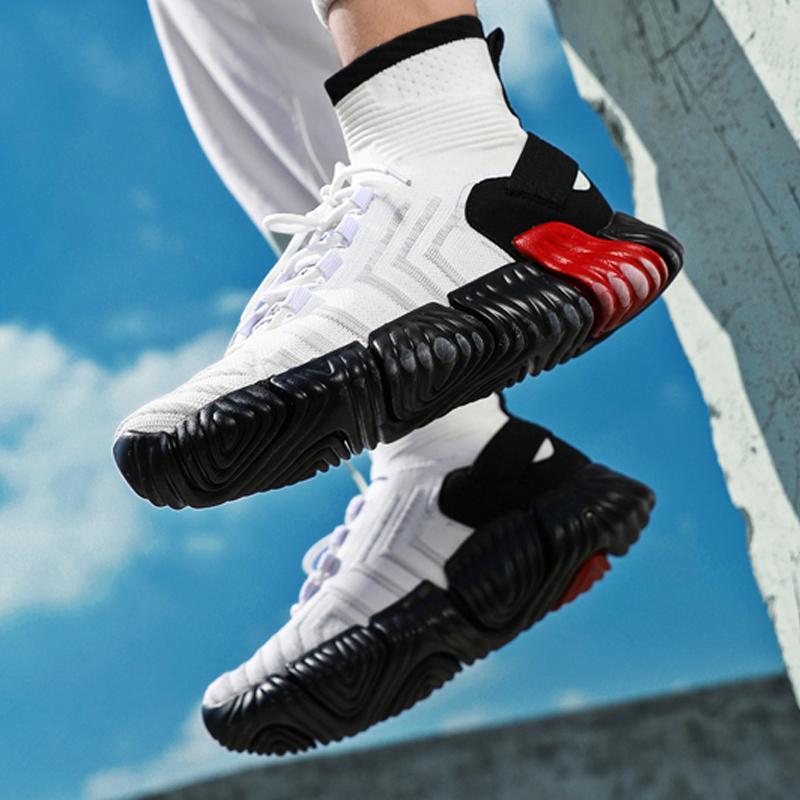 Mesh Lace Up Socks Men's Sneakers