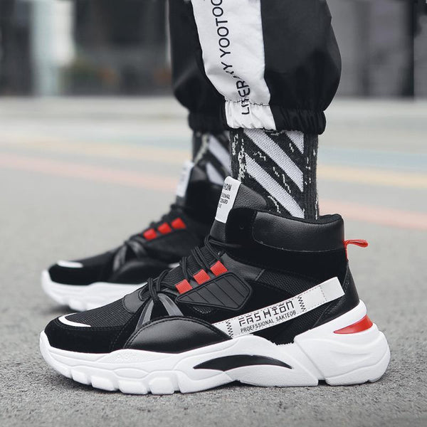 Mesh Lace Up Platform Men's Sneakers