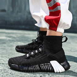 Mesh Lace Up Socks Men's Sneakers