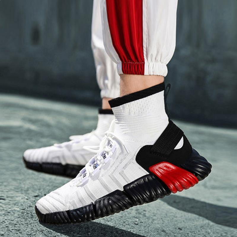 Mesh Lace Up Socks Men's Sneakers