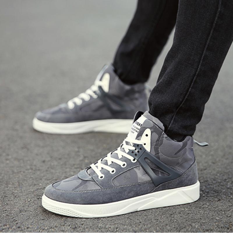 Canvas Lace Up High-Top Men's Boots